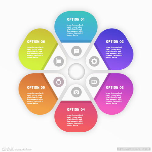多彩六边形信息图表设计 提升信息咨询服务视觉吸引力的关键